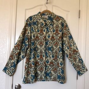 Silhouettes Woman’s 3X Multicolored Brown Shirt